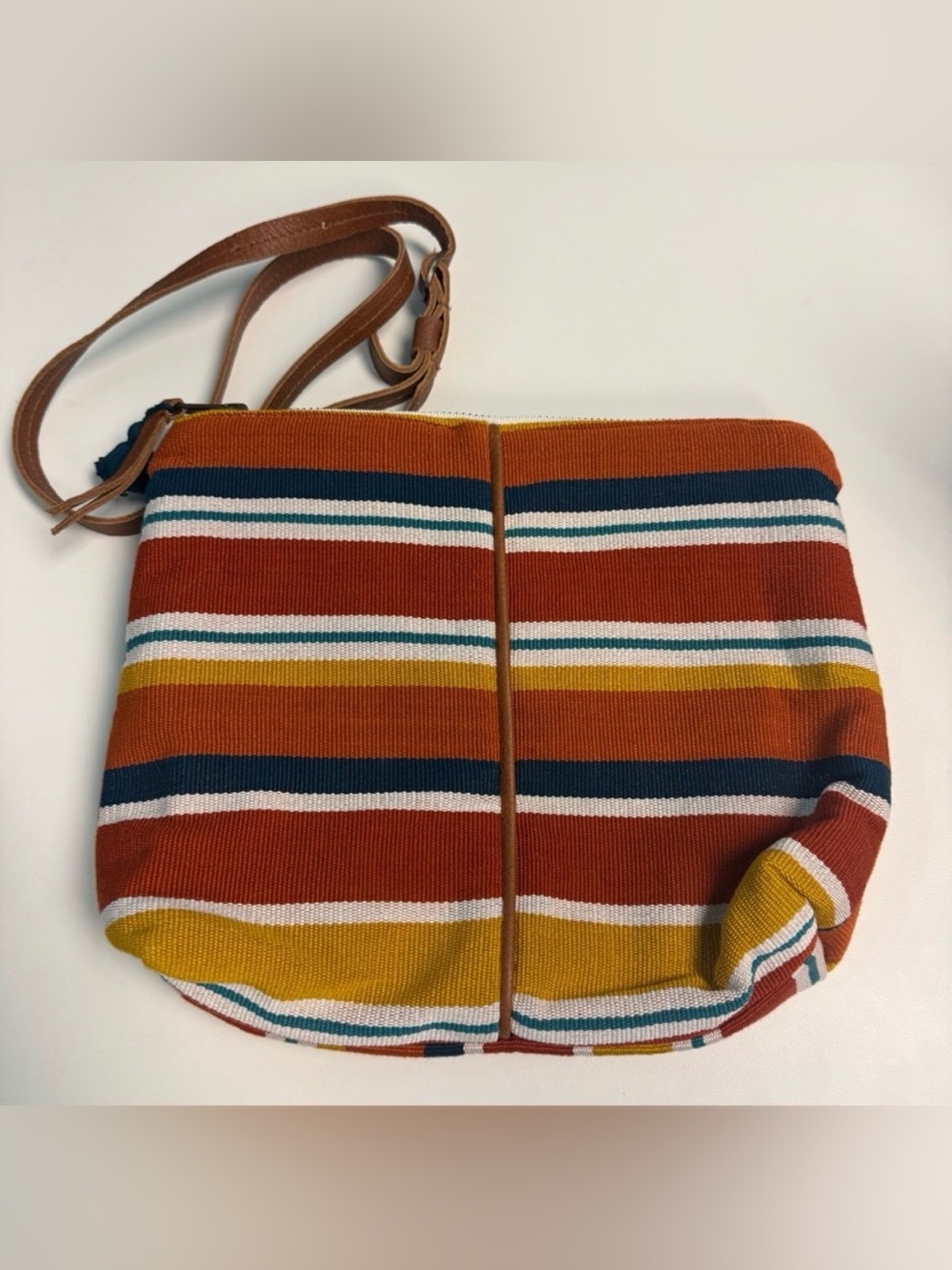 Mercado Global Guatemala Made Purse Woven Colorful Stripes 100% Cotton